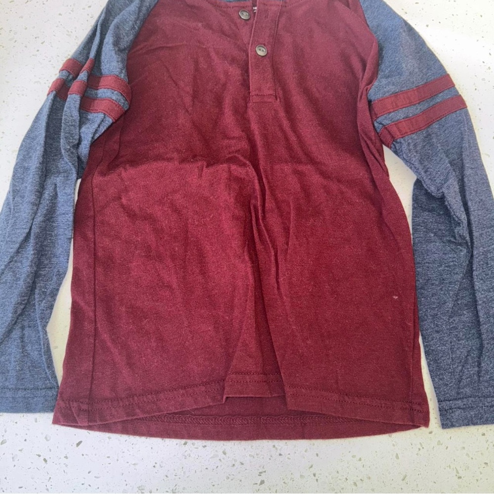 The Children's Place Maroon and Charcoal Long Sleeve Tee